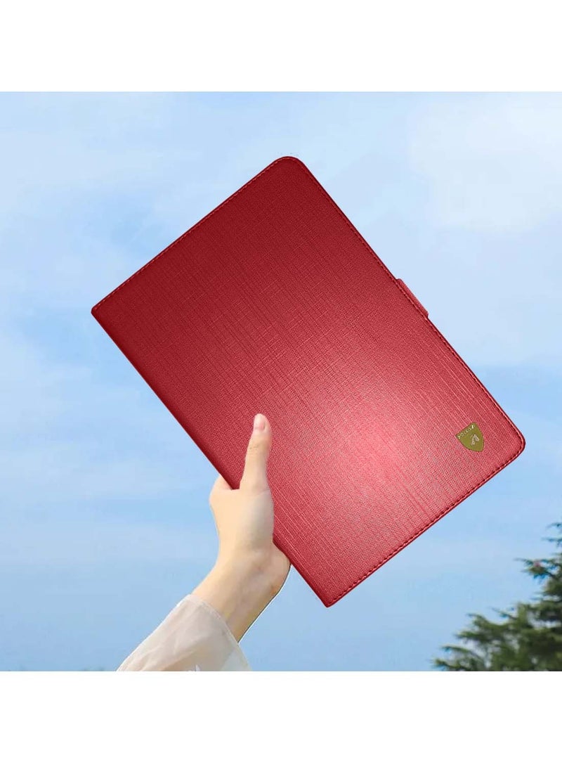 Wtech Honor Pad X8 10.1 Inch 2022 / Pad X8 Lite 9.7 Inch 2022 - ASN Love Series PU Leather Magnetic Closure Flip Case Cover - Red - Image 4