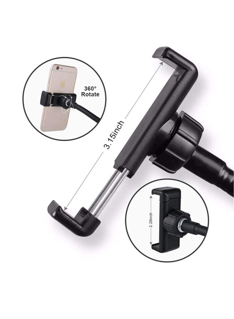 LEDIN Selfie Ring Light with Stand & Cell Phone Holder 3 Light Modes & 10 Level Brightness for Live Stream Makeup Flexible Arm Compatible with iPhone & Android Phones  - Image 3