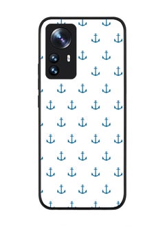 Rugged Black edge case for Xiaomi 12 / Xiaomi 12X Slim fit Soft Case Flexible Rubber Edges Anti Drop TPU Gel Thin Cover - Anchor Blue