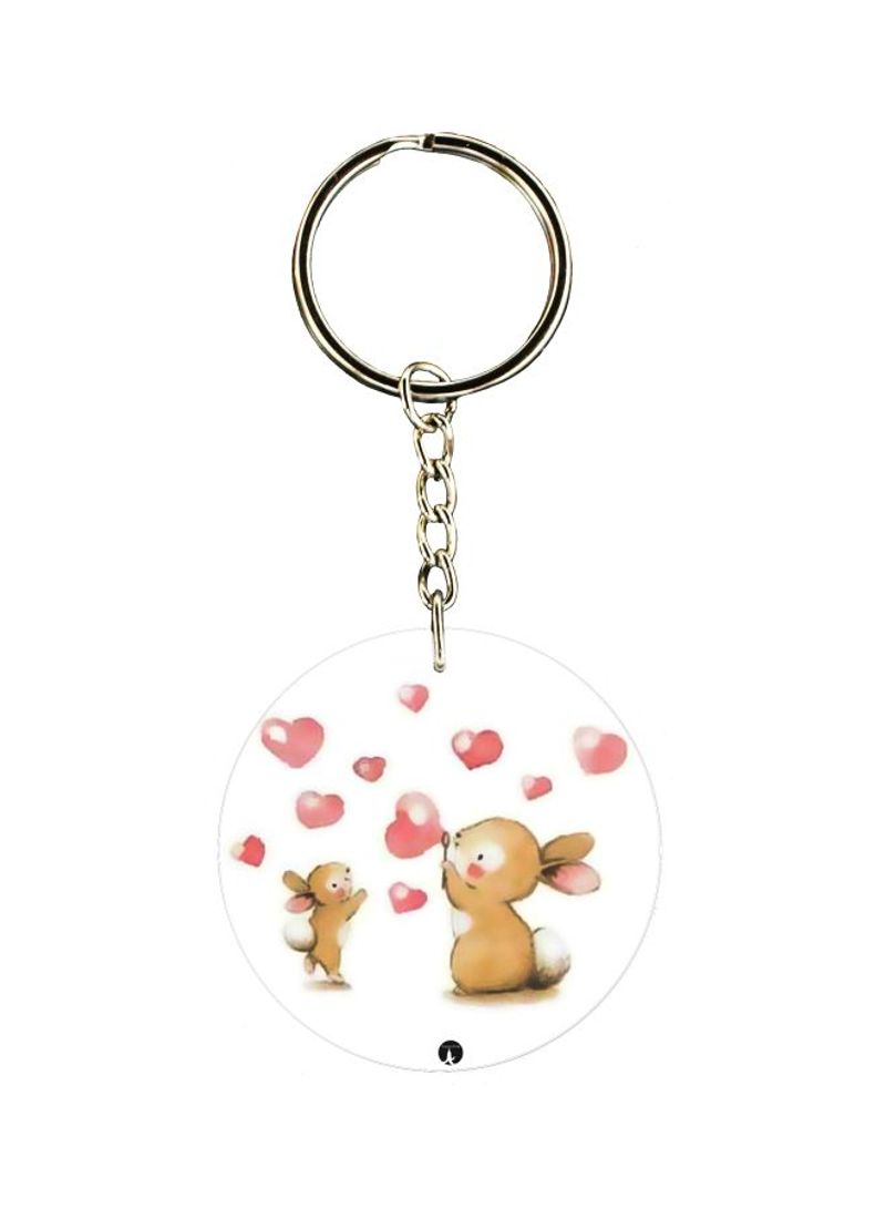RKN Cartoon Rabbit Themed Single Sided Keychain