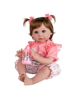 Aori Reborn Baby Girl Doll,22 In Realistic Newborn Baby Dolls,Adorable Lifelike Babies,Weighted Reborn Toddler With Flamingo Toy Gifts Set For Kids 3 Year Old  - Image 1