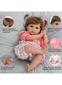 Aori Reborn Baby Girl Doll,22 In Realistic Newborn Baby Dolls,Adorable Lifelike Babies,Weighted Reborn Toddler With Flamingo Toy Gifts Set For Kids 3 Year Old  - Image 5