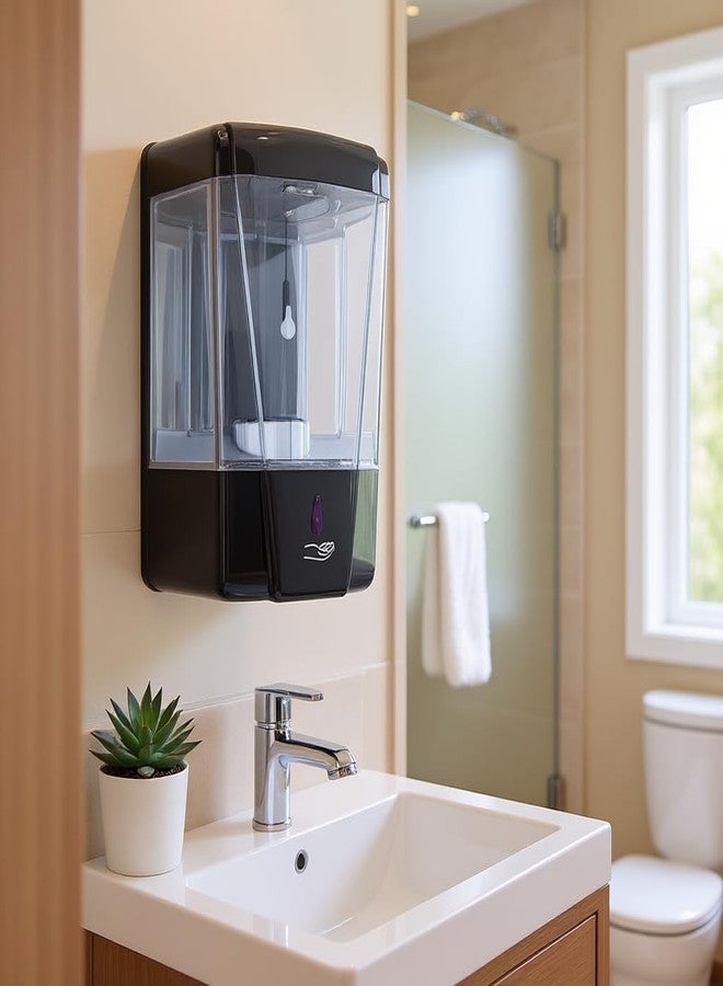 SNAPPSY Fully Automatic Induction Soap Dispenser Touch‚ Less Water‚ Proof 600ml Bathroom & Toilet Stand ‚ Punch‚ Free Wall Mount Kit ‚ 109mm x 99mm ‚ Clear Level Window ‚ Ideal for Hotels and Homes - Image 4