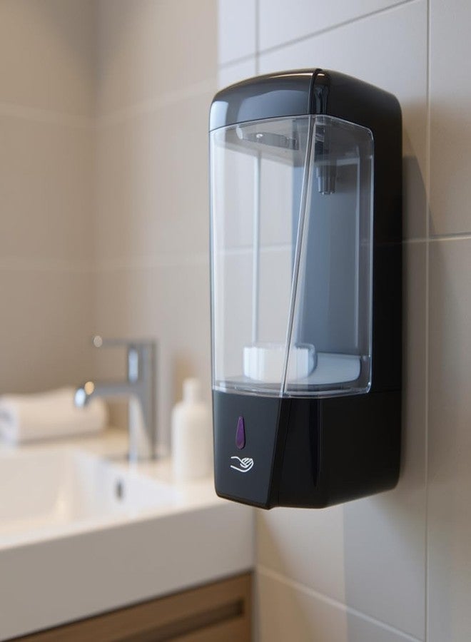 SNAPPSY Fully Automatic Induction Soap Dispenser Touch‚ Less Water‚ Proof 600ml Bathroom & Toilet Stand ‚ Punch‚ Free Wall Mount Kit ‚ 109mm x 99mm ‚ Clear Level Window ‚ Ideal for Hotels and Homes - Image 3