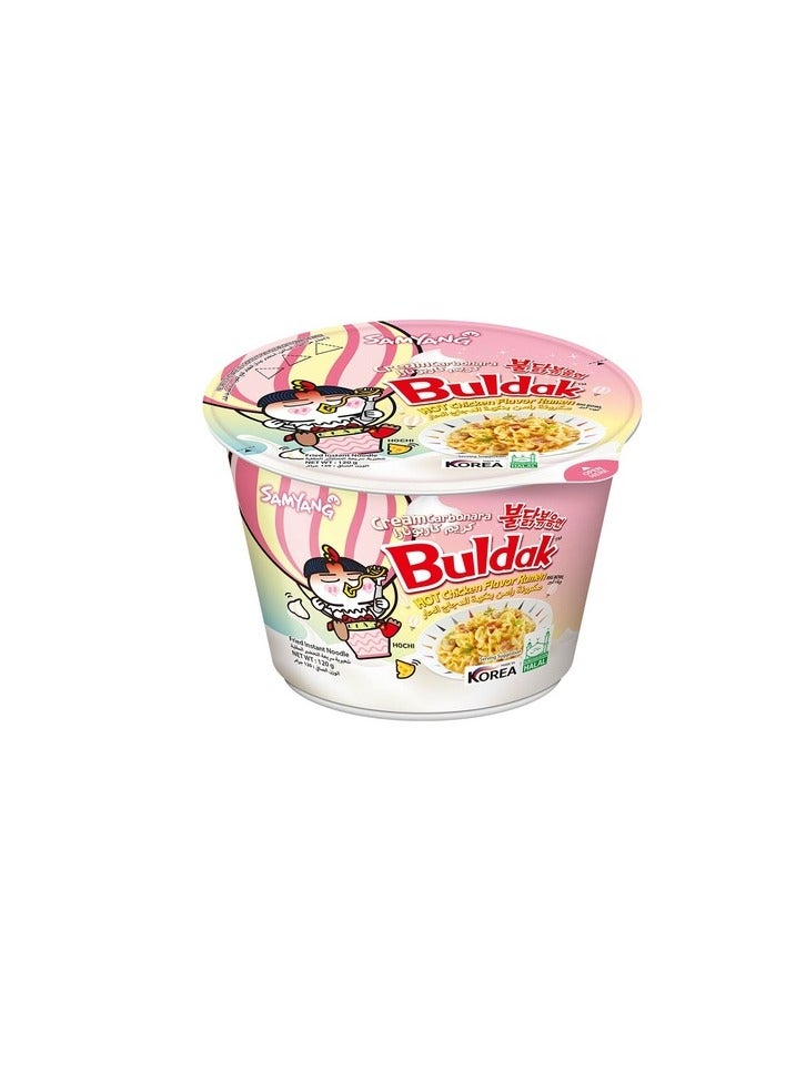 SAMYANG Samyang Buldak Cream Carbonara Big Bowl Hot Chicken Noodles Bowl 80Gm  - Image 1