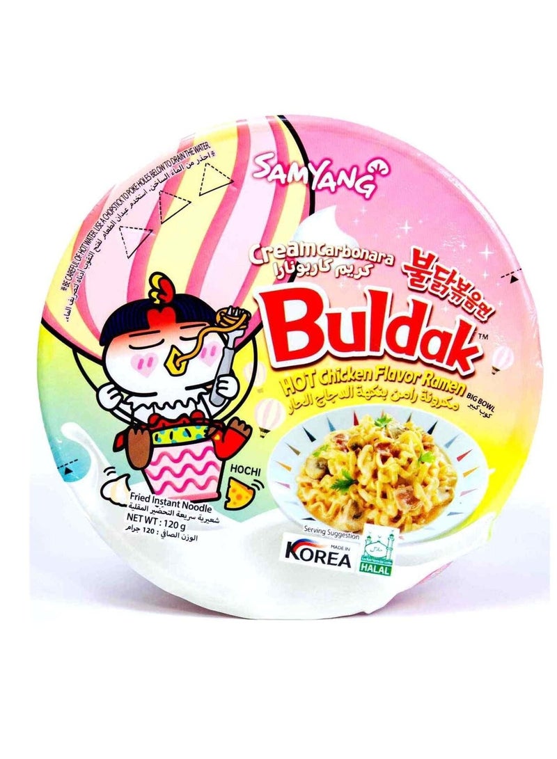 SAMYANG Samyang Buldak Cream Carbonara Big Bowl Hot Chicken Noodles Bowl 80Gm  - Image 2