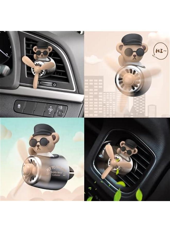 Generic Car Air Fresheners Cartoon Teddy Bear Pilot Automotive Air Outlet Creative Car Perfume Diffuser  - Image 3