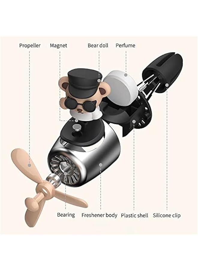 Generic Car Air Fresheners Cartoon Teddy Bear Pilot Automotive Air Outlet Creative Car Perfume Diffuser  - Image 4