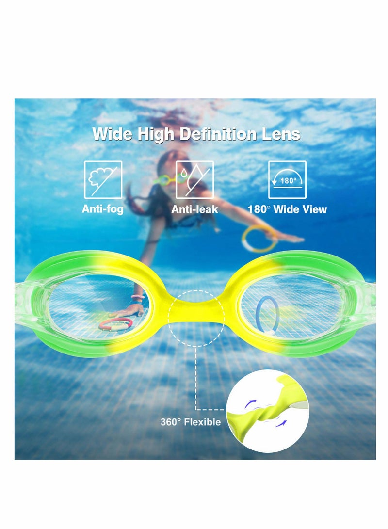 Captaintech Kids Swim Goggles for Boys and Girls, 2 Pack Adjustable Anti Fog Silicone with UV Protection, Comfortable and Waterproof for Ages 6 to 14 - Image 3