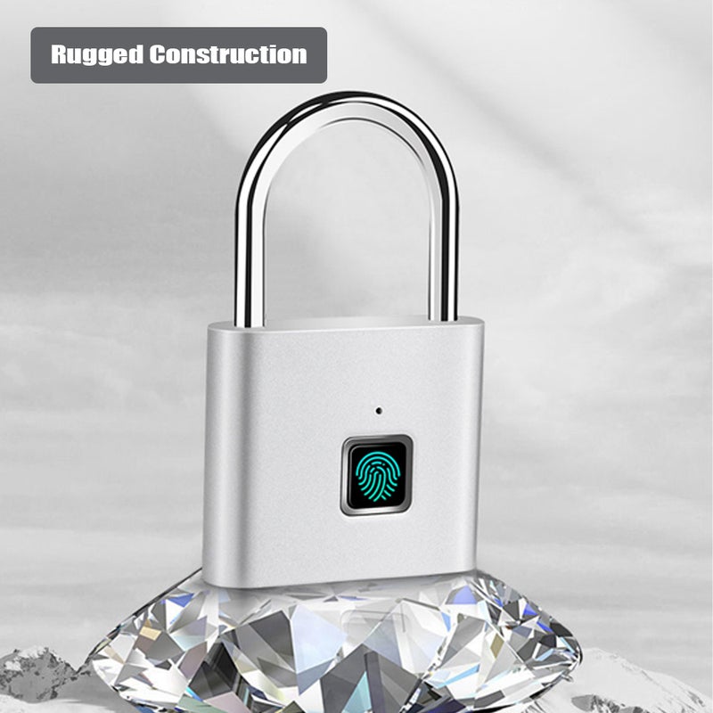 Fingerprint Padlock with USB Charging Ultra-Light Intelligent Safety Electronic Lock for Door, Drawer, Cabinet, Suitcase, Bike - Image 4
