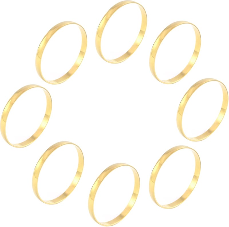 Napkin Rings Napkin Holder Wedding Table Decoration Dinnerware Gold Silver (Simple 8 Pieces, 40mm)