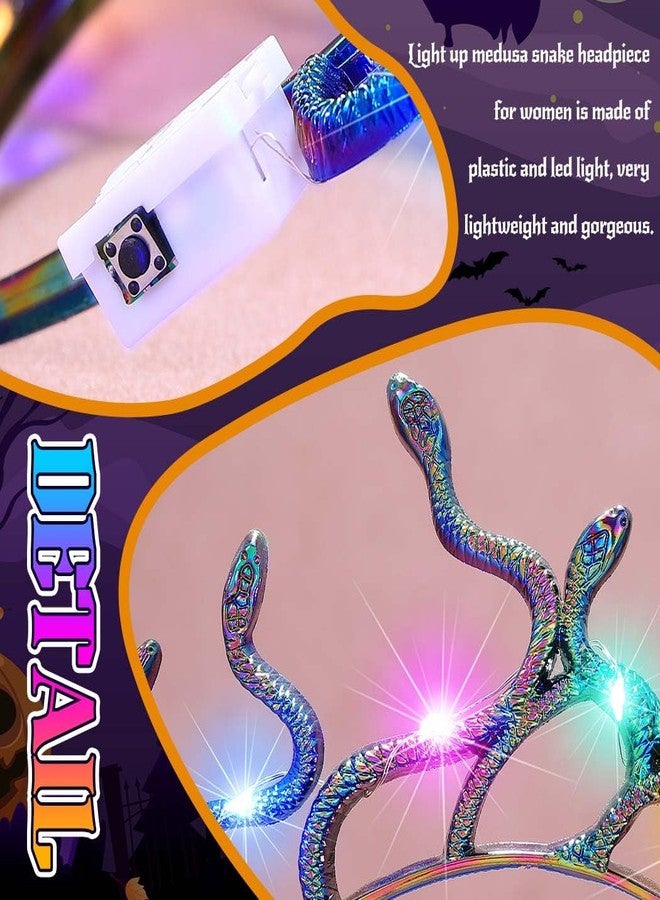 CAKURE Snake Headbands Medusa Headpiece Light Up Snake Headpiece Hair Accessories for Women and Girls (b-fantasy, one size) - Image 4