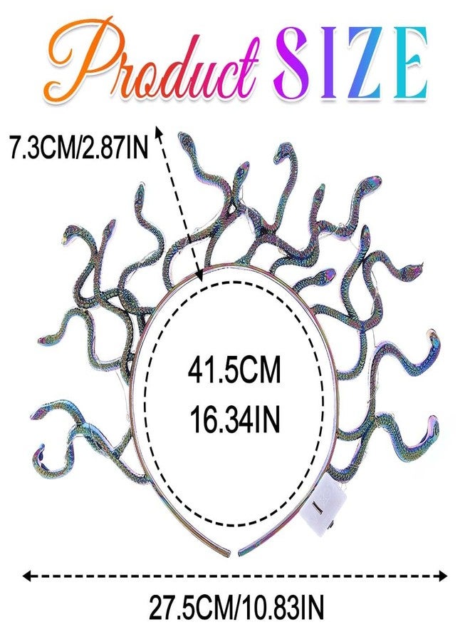 CAKURE Snake Headbands Medusa Headpiece Light Up Snake Headpiece Hair Accessories for Women and Girls (b-fantasy, one size) - Image 2