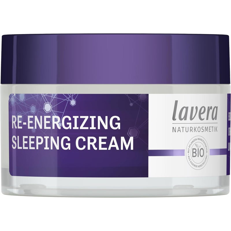 lavera ReEnergizing Sleeping Cream  night cream with grape  vitamin E  5in1 overnight effect  revitalises  smooths complexion  combats signs of fatigue  natural cosmetics  vegan  16 Fl Oz