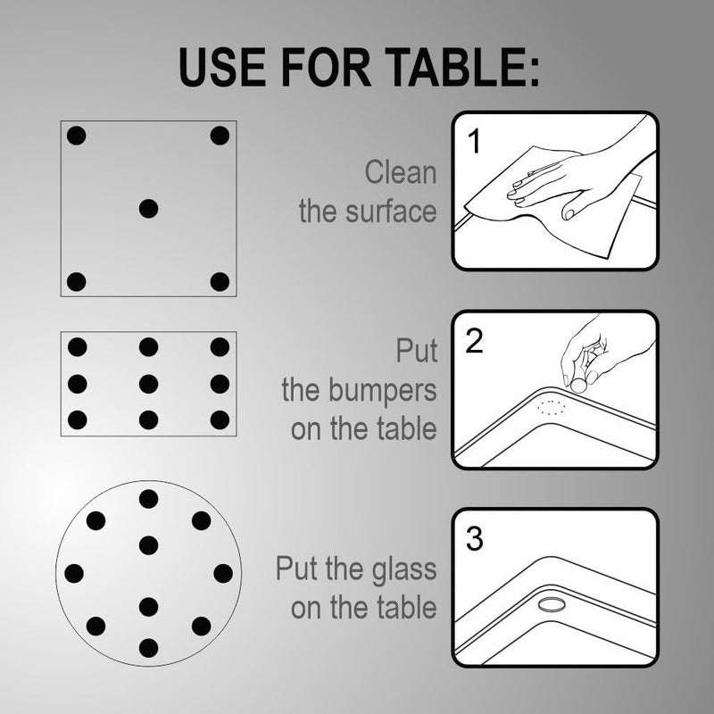 PACIFIC Glass Table Top Bumpers – Non-Slip Self-Adhesive Pads to Prevent Sliding – 12 Pack - Image 3