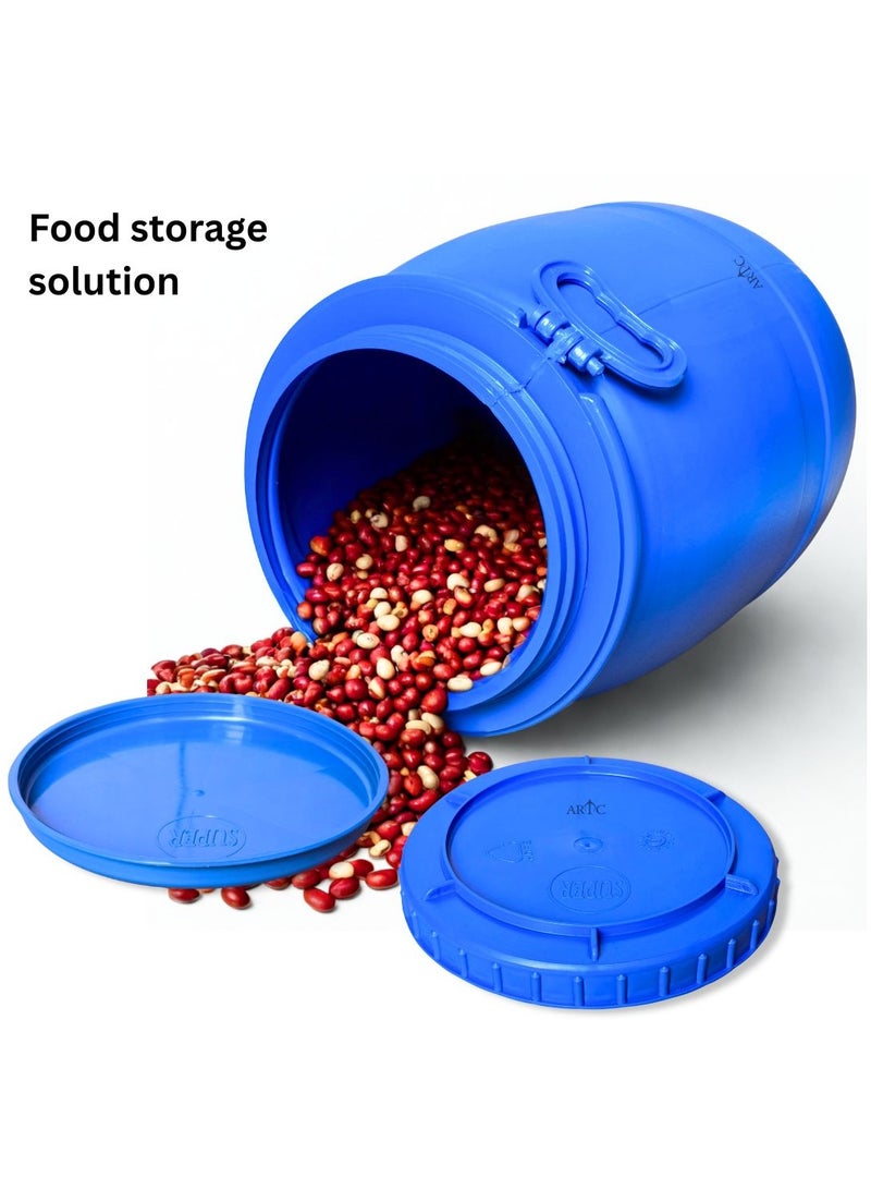 ARTC 2-Pieces 20L Premium HDPE Blue Plastic Storage Barrel Jerrycan Storage Container with Double Lid & Handle | Heavy Duty Airtight Leakproof Food Grade & Chemical Safe Drum for Perfume Oil Oud Food Water Chemical Liquid Dry Goods | Pure High-Quality Material Reusable Industrial Container for Shipping Companies Factories Shops Warehouses - Image 5