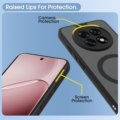 Pikkme Back Cover for Oppo F31 Pro Plus 5G Compatible with Mag-Safe Smoke Back | Shockproof Design | Hard Transparent Back Case (Black Smoke Mag-Safe) - Image 4