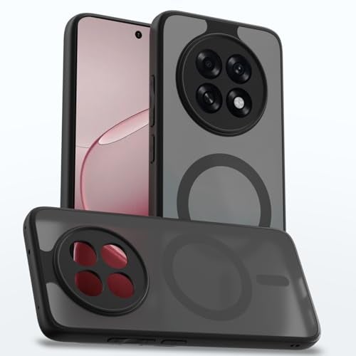 Pikkme Back Cover for Oppo F31 Pro Plus 5G Compatible with Mag-Safe Smoke Back | Shockproof Design | Hard Transparent Back Case (Black Smoke Mag-Safe) - Image 1