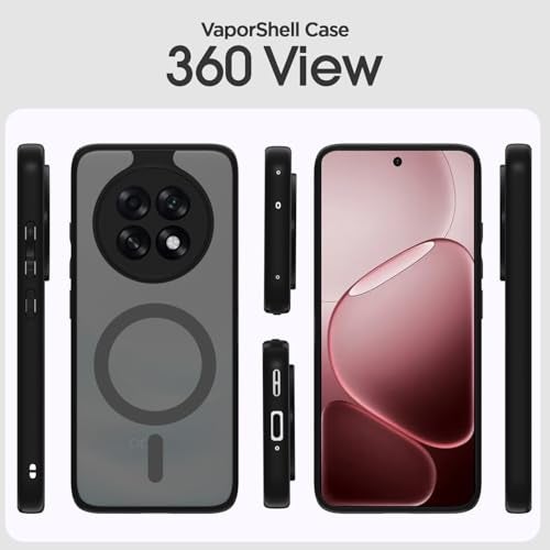 Pikkme Back Cover for Oppo F31 Pro Plus 5G Compatible with Mag-Safe Smoke Back | Shockproof Design | Hard Transparent Back Case (Black Smoke Mag-Safe) - Image 2
