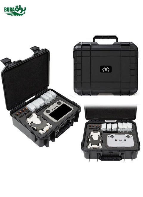 For DJI Mini 4 Pro / Mini 3 Pro Drone Suitcase Explosion-proof Box Compatible with RC & RC 2, RC-N1 & RC-N2(Black)