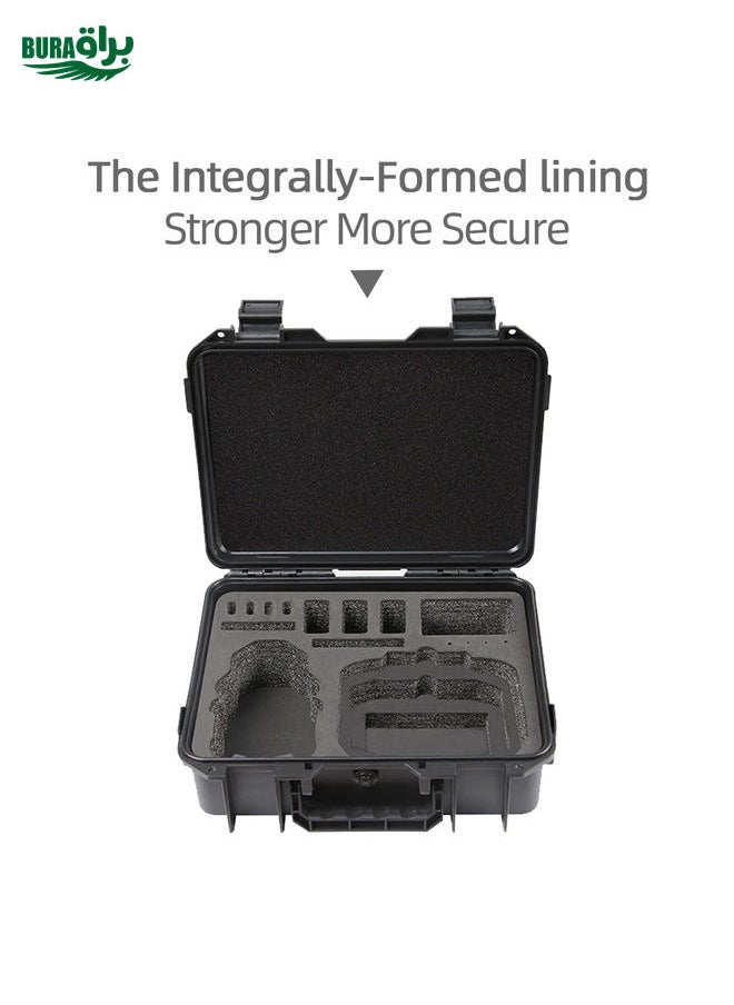 BURAQ - For DJI Mini 4 Pro / Mini 3 Pro Drone Suitcase Explosion-proof Box Compatible with RC & RC 2, RC-N1 & RC-N2(Black) - Image 1