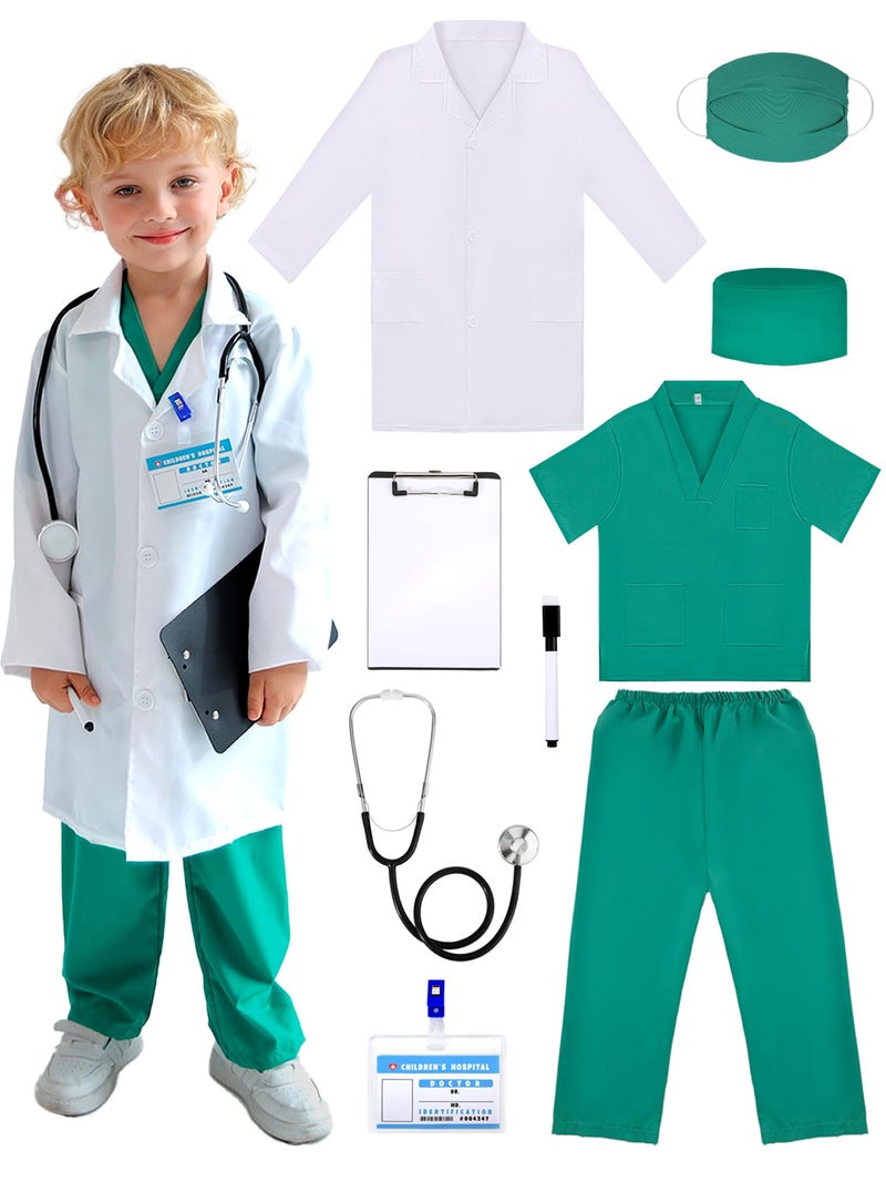 Liberry Doctor Costume for Kids 3 4 5 6 Years Old Toddler Dress Up Clothes with Nurse Scrubs and Real Stethoscope Pretend Play Doctor Kit for Boys Girls Gift - Image 3