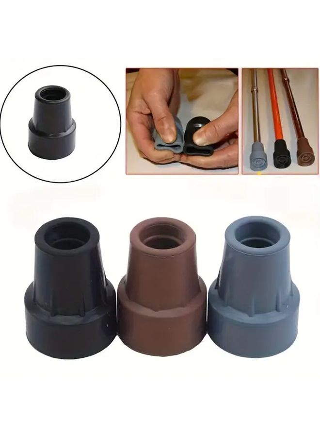 Heavy Duty Black Rubber Ferrule End Pad 19mm for Walking Stick Cane Crutch Anti Slip - Image 1