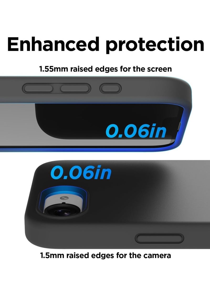 Houmt - iPhone 16e Case Cover Liquid Silicone Camera Protection Soft Anti-Scratch Case With Microfiber Lining Shockproof Phone Case for iPhone 16e 6.1 inch - Image 1