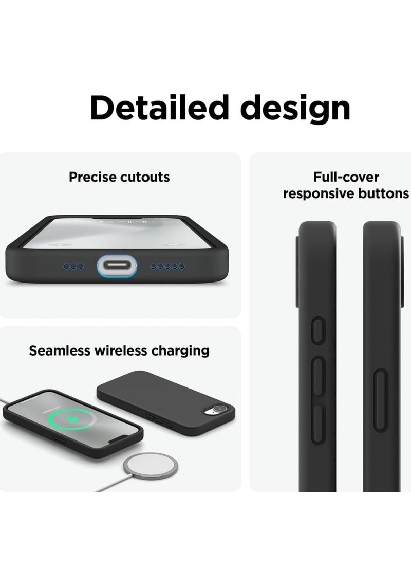 Houmt - iPhone 16e Case Cover Liquid Silicone Camera Protection Soft Anti-Scratch Case With Microfiber Lining Shockproof Phone Case for iPhone 16e 6.1 inch - Image 1
