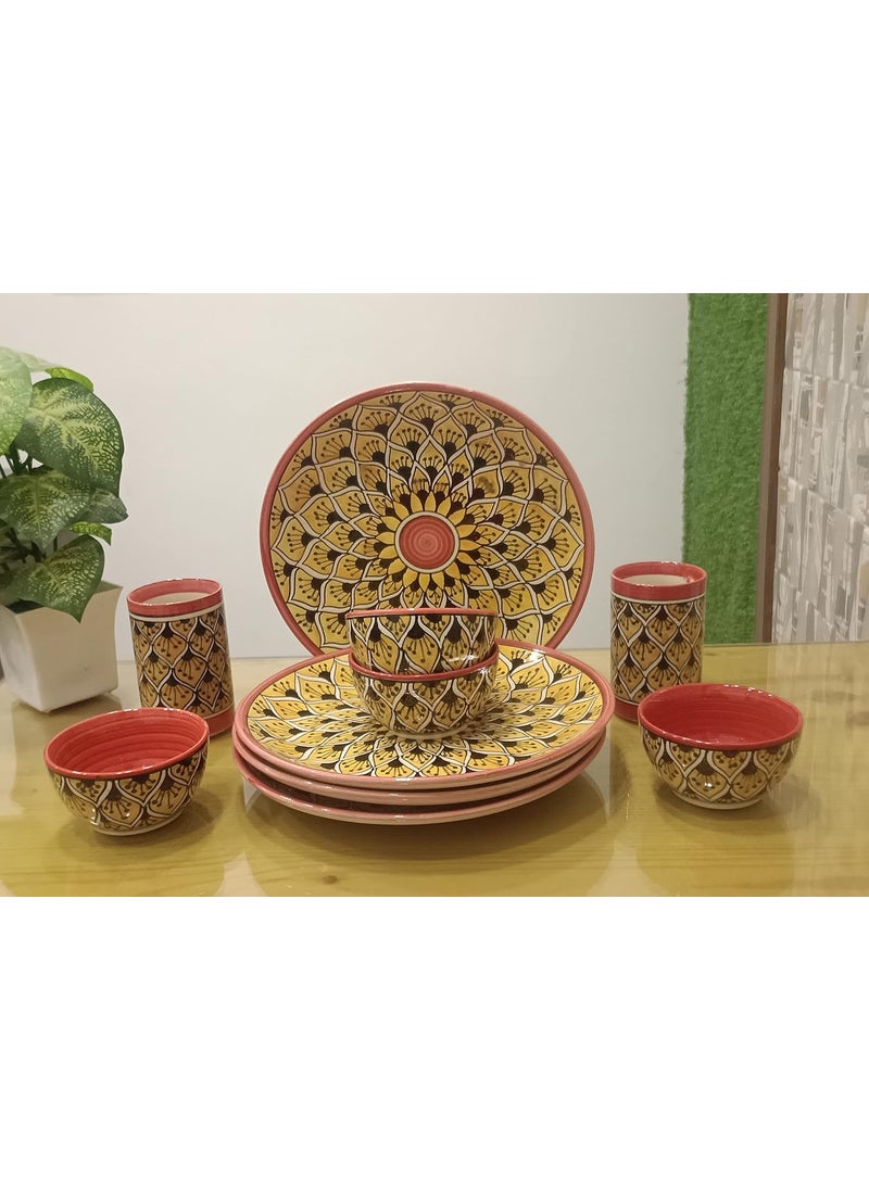 Caffeine caffeine Premium Stoneware Ceramic Orange moracoo Dinner Set (Set of 10) pcs  - Image 2