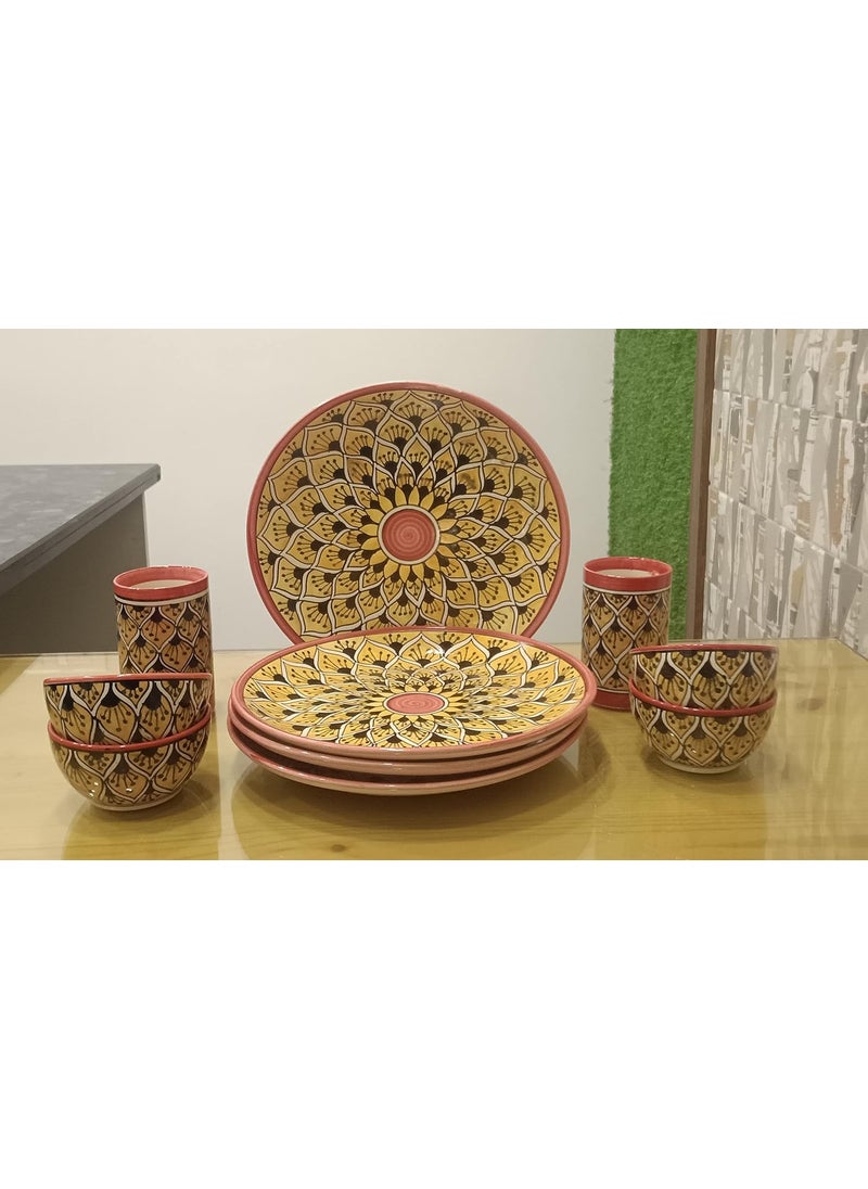 Caffeine caffeine Premium Stoneware Ceramic Orange moracoo Dinner Set (Set of 10) pcs  - Image 4