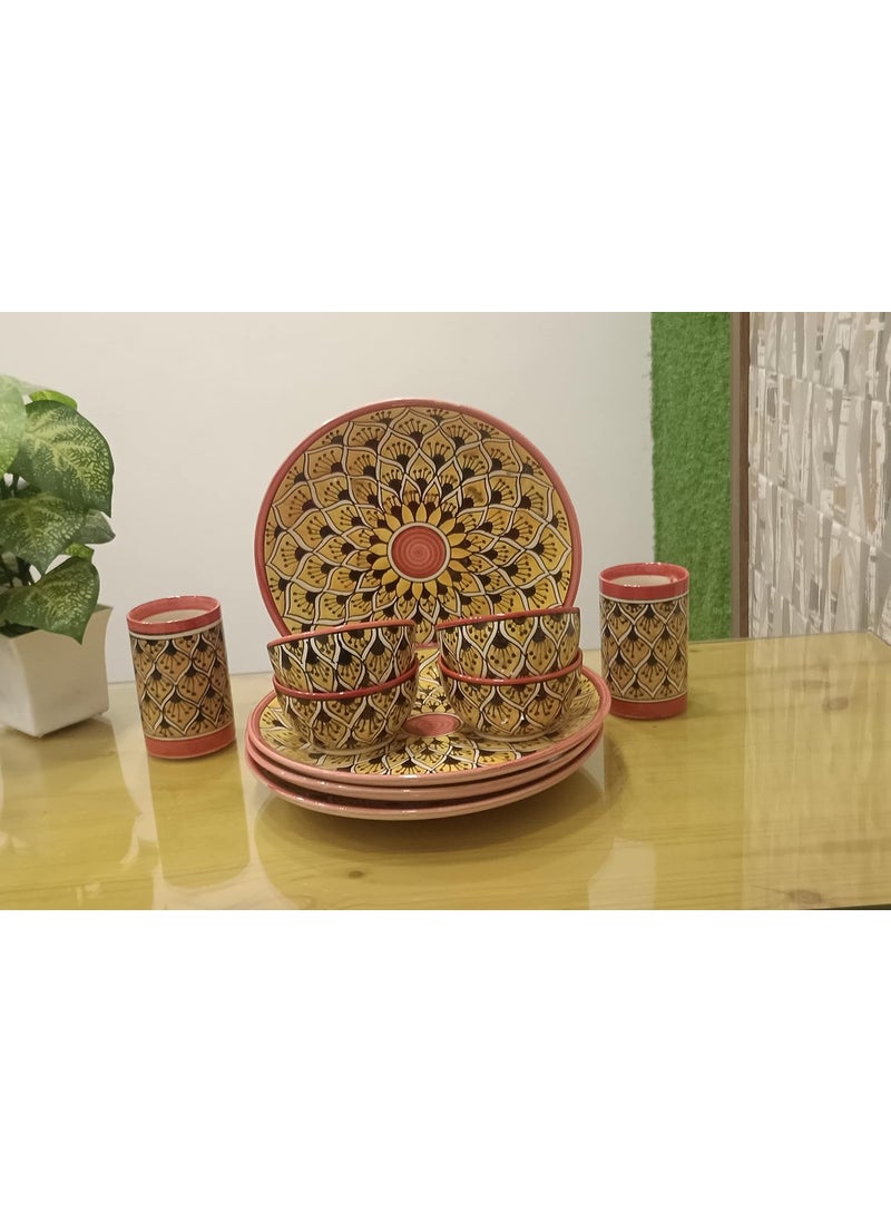 Caffeine caffeine Premium Stoneware Ceramic Orange moracoo Dinner Set (Set of 10) pcs  - Image 3