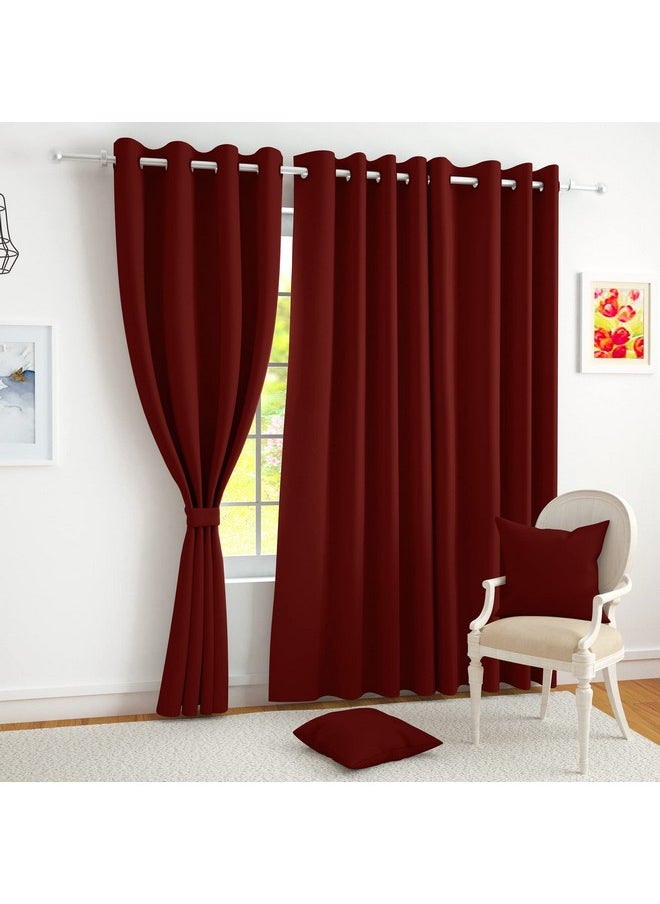 Story@Home Story@Home Blackout Door Curtains 7 Feet Long Set of 1 | Plain Design Door Curtains | Thermal Insulated Curtains | Room Darkening Curtains | Door Curtains for Living Room | (116 x 215 cm, Maroon)  - Image 1