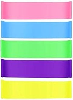 Generic 5 PCS Resistance Loop Exercise Bands Kit, Yoga Resistance Bands Workout Stretch Exercise Fitness Bands for Pilates, Strength Training, Physical Therapy, Rehabilitation and Home Fitness (Multicolor) 