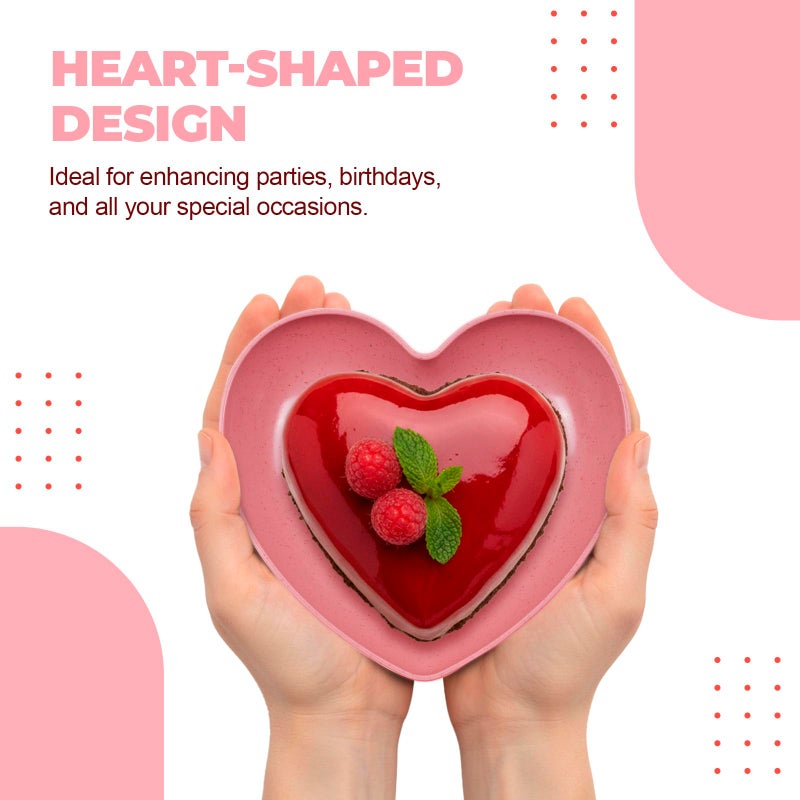 MATICAN Heart Shaped Plates, 10-Pack Pink Heart Shaped Dinner Plates Dinnerware Dishes for Valentine's, Birthdays, Bridal Showers, Baby Showers, 5.9 x 5.3 x 1.2 Inches - Image 4