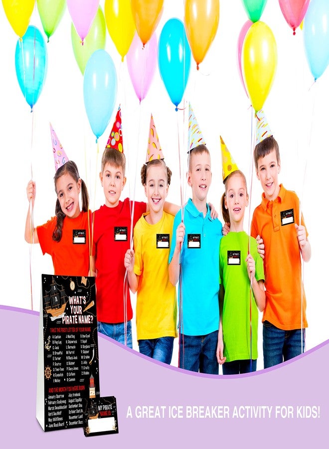 Foosproea What's Your Pirate Name Game - Vintage Pirate Birthday Party Games for Boys - Family School Classroom Activity - 1 Standing Sign and 30 Stickers - Kids Pirate Party Supplies Decorations(15) - Image 5