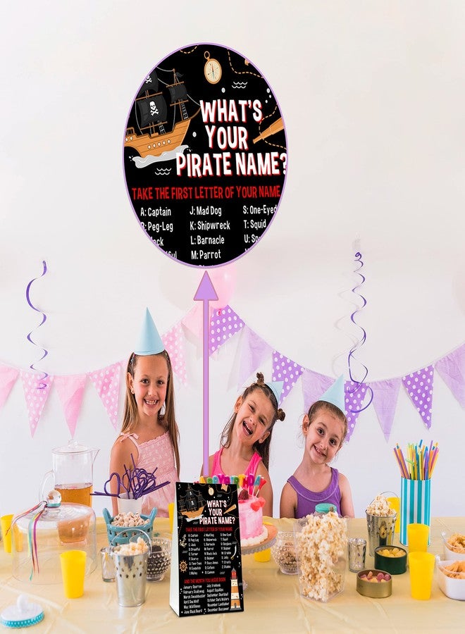 Foosproea What's Your Pirate Name Game - Vintage Pirate Birthday Party Games for Boys - Family School Classroom Activity - 1 Standing Sign and 30 Stickers - Kids Pirate Party Supplies Decorations(15) - Image 3