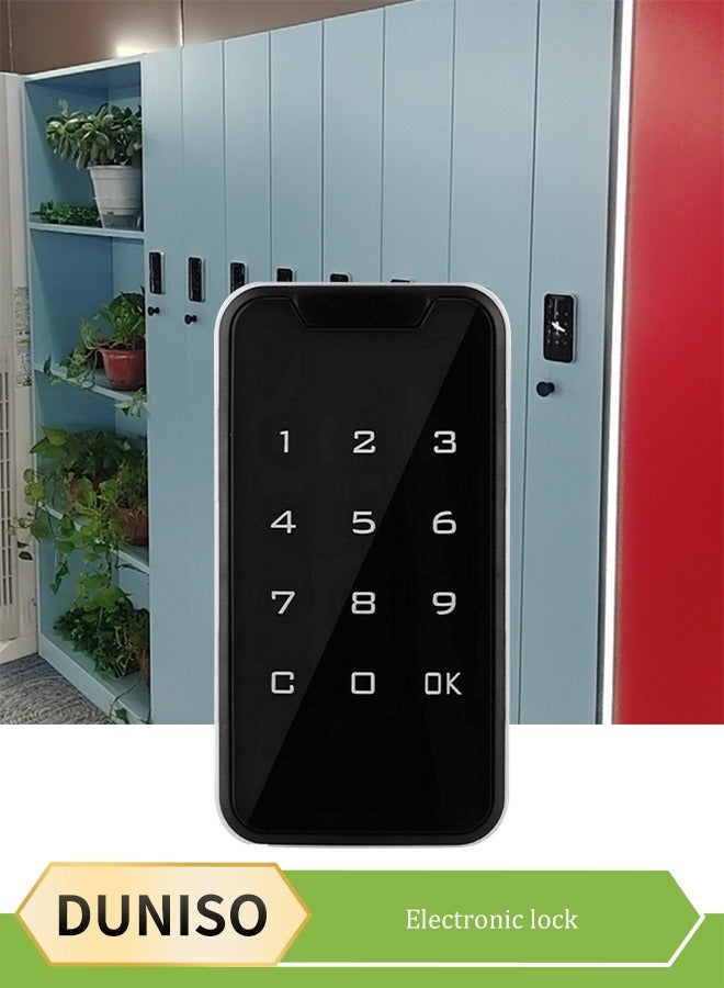 DUNISO Electronic cabinet lock, digital electronic password lock, multifunctional touch keyboard lock, digital keyboard security lock, suitable for office cabinets, wardrobes, drawers, cabinets, black  - Image 1