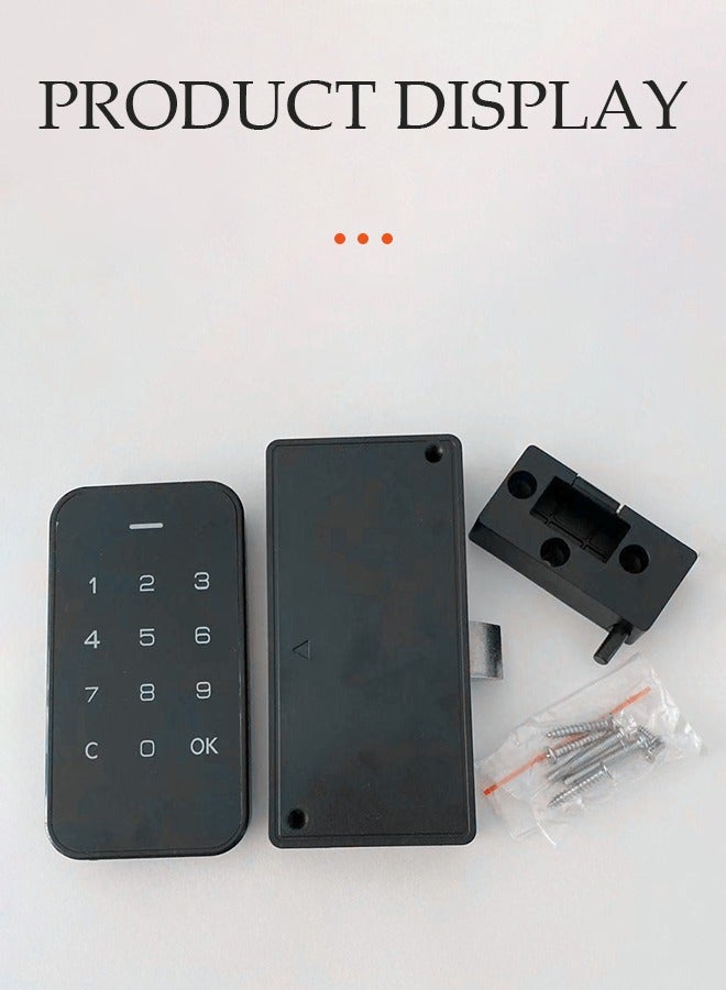 DUNISO Electronic cabinet lock, digital electronic password lock, multifunctional touch keyboard lock, digital keyboard security lock, suitable for office cabinets, wardrobes, drawers, cabinets, black  - Image 5