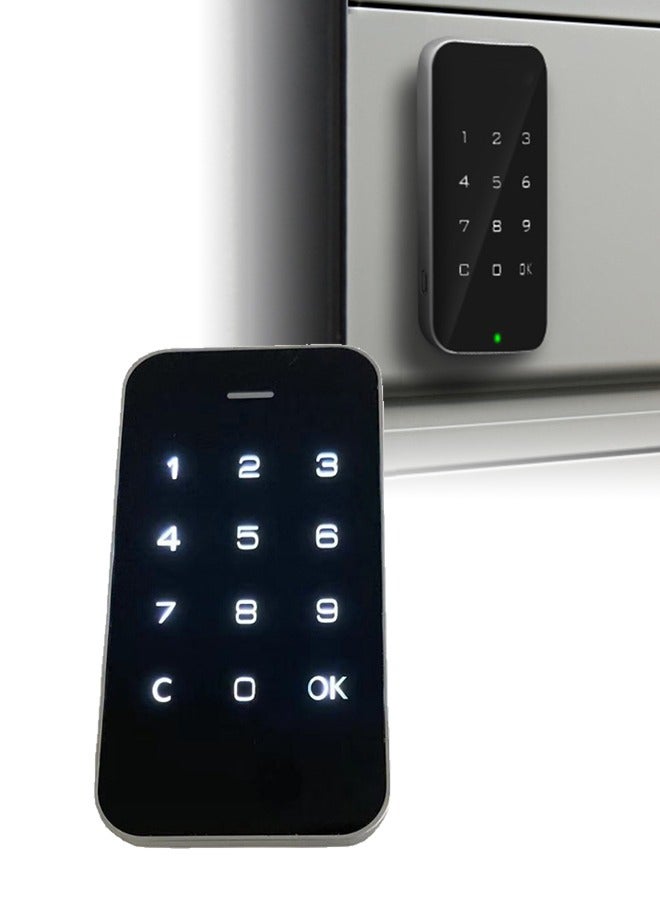 DUNISO Electronic cabinet lock, digital electronic password lock, multifunctional touch keyboard lock, digital keyboard security lock, suitable for office cabinets, wardrobes, drawers, cabinets, black - Image 1