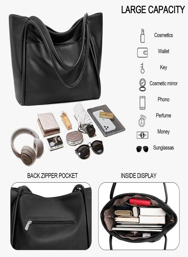 GAEKEAO Tote Bag for Women Ladies Top Handle Handbags Travel Purses, Black - Image 5