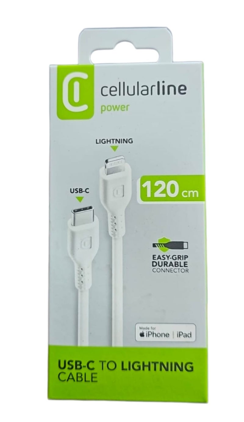 سيلولار لاين كابل شحن ونقل بيانات بطول 120 سم - من USB-C إلى Lightning - Image 1