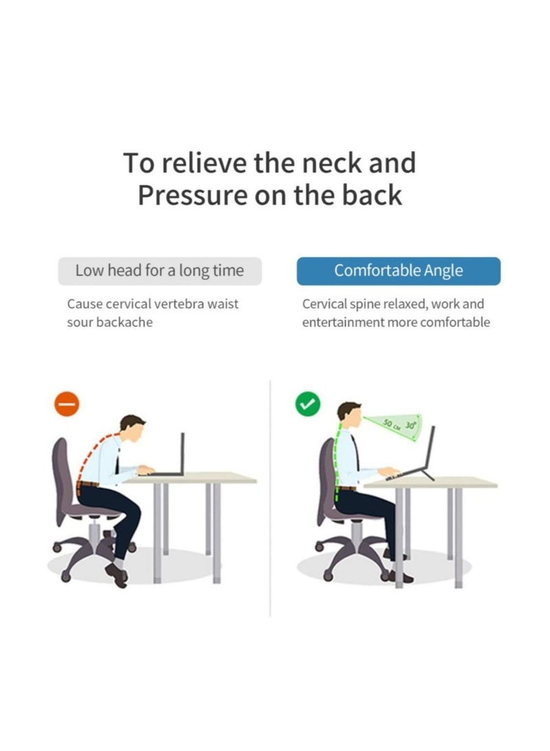 LEDIN Laptop Notebook Stand Holder,Ergonomic Adjustable Ultrabook Stand Riser Portable,Compatible with MacBook Air Pro Dell, HP,Lenovo Light Weight Aluminum - Image 5