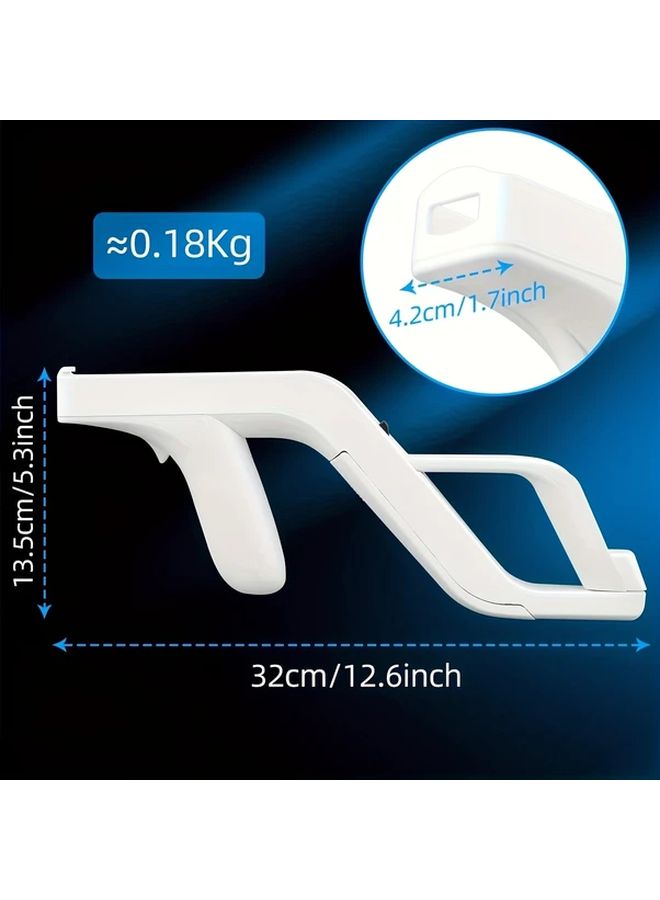 1pc Nintendo Wii U Zapper Gun Grip For Shooting Games Compatible With Nunchuk Wireless Remote White Gaming Accessories - Image 2