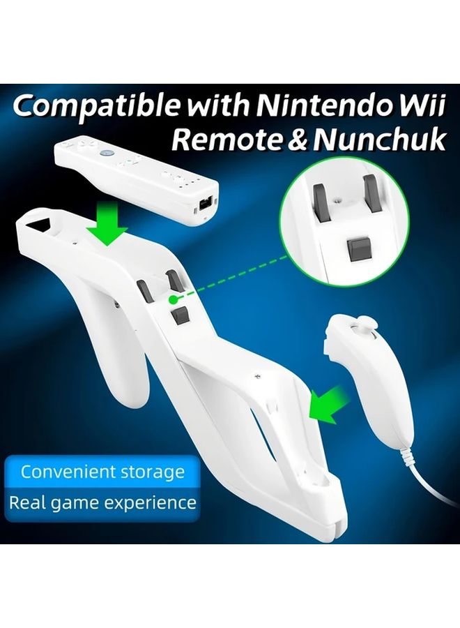 1pc Nintendo Wii U Zapper Gun Grip For Shooting Games Compatible With Nunchuk Wireless Remote White Gaming Accessories - Image 4
