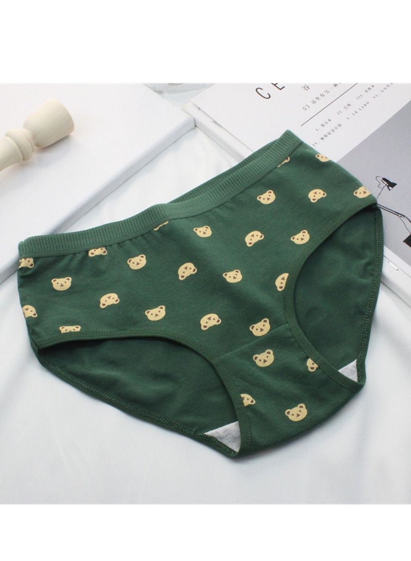 5 Pack Mid Waist Briefs Cute Style Cotton Underwear Ladies Mid Waist Comfortable Breathable Cute Girls Briefs - Image 4