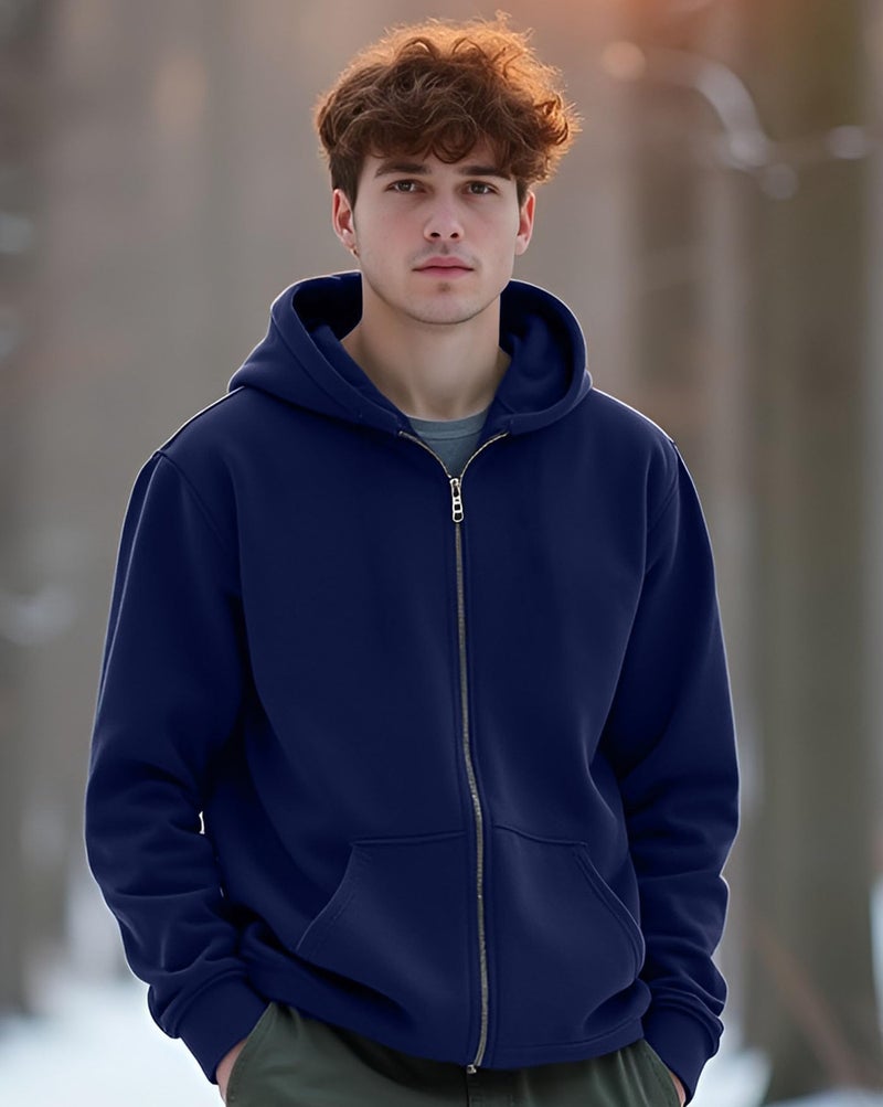 AUSK Men Jacket with hooded Neck || Mens Hoodies Sweatshirt || Hoodie Jacket for winter - Image 2