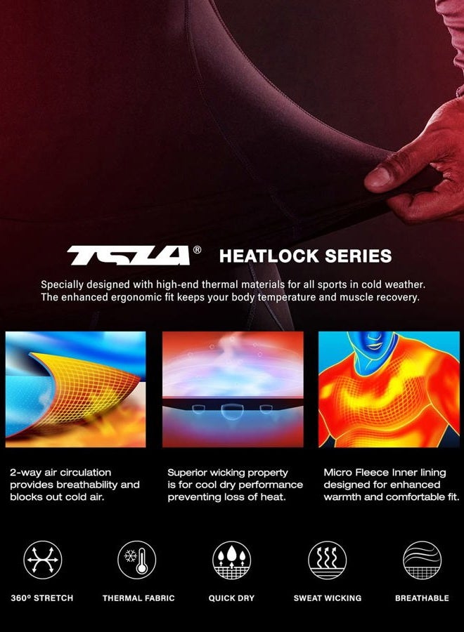 TSLA Men's Thermal Long Sleeve Compression Shirts, Athletic Base Layer Top, Winter Gear Running T-Shirt, Heat Core 2pack Black/Black, Medium - Image 5