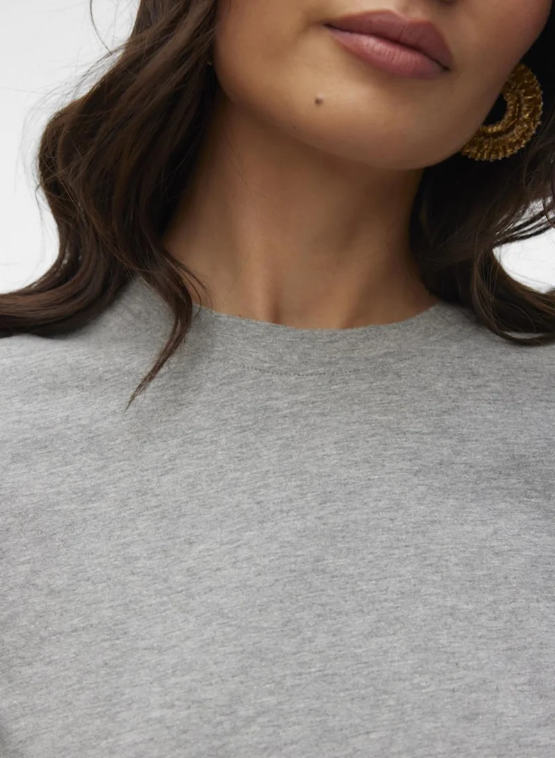 Vero Moda Lt Gry Mlng VMPAULINA SS T-SHIRT JRS NOOS for Women | Best Price UAE