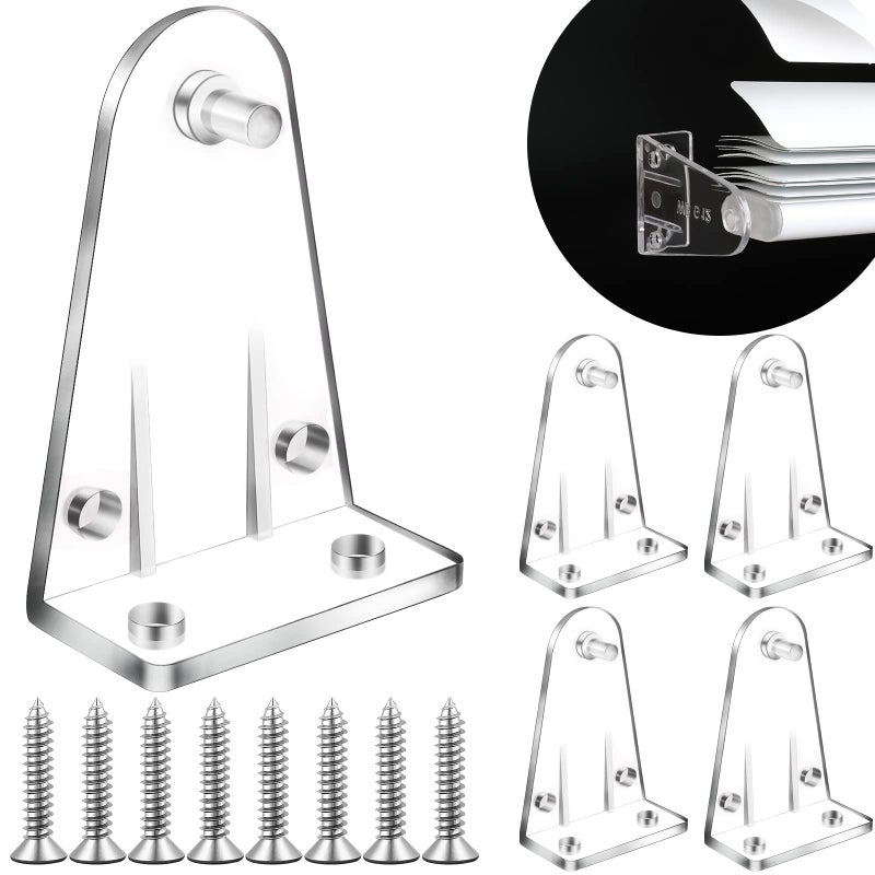 2 Inch 4pcs Blinds Hold Down Brackets Clear Plastic Door Blinds Bottom Bracket Blind Bottom Rail Hold Clips for Horizontal Blinds Shades Windows Doors